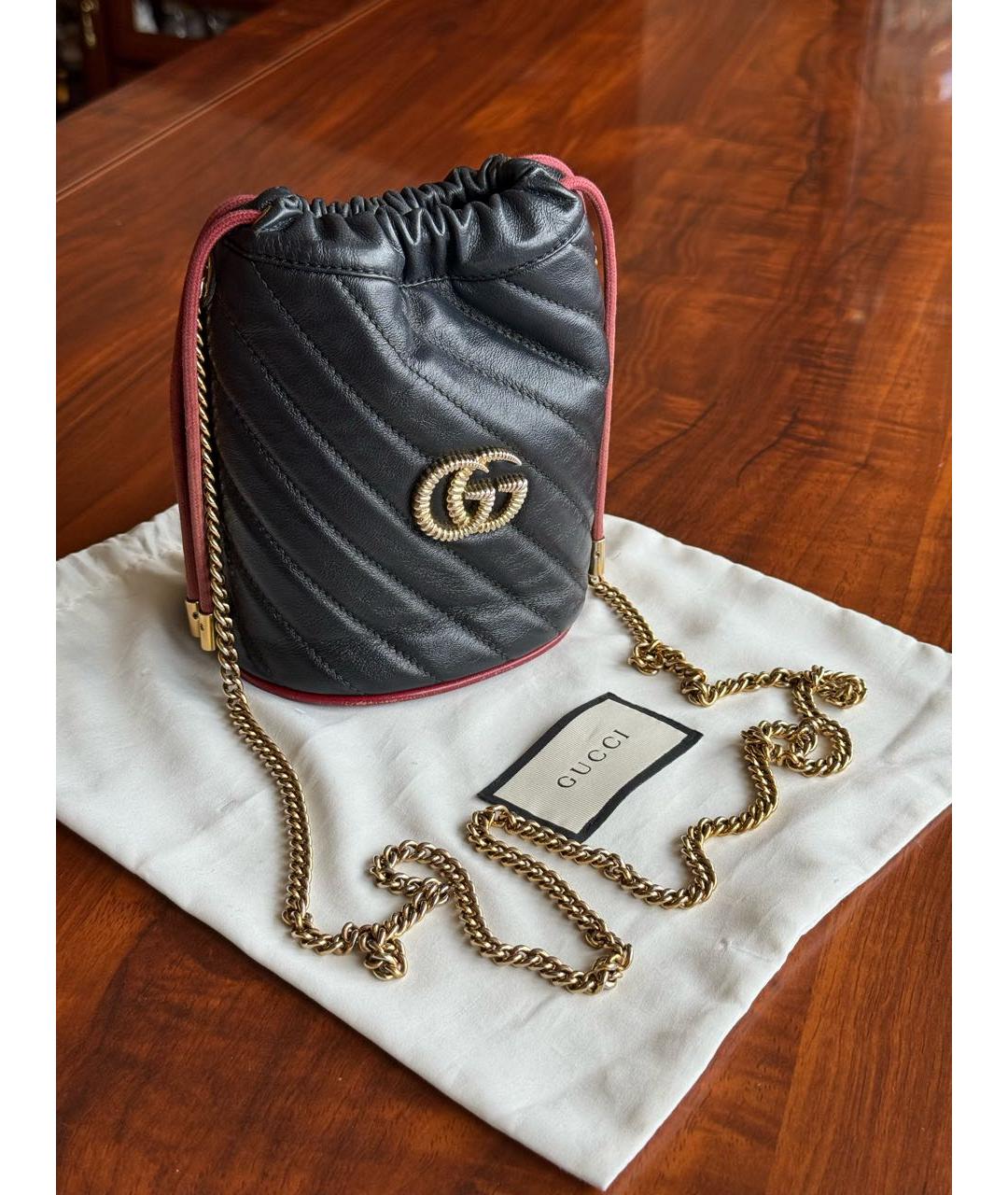 GUCCI Черная кожаная сумка через плечо, фото 2