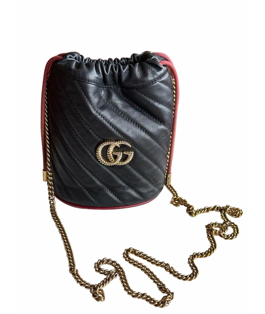 GUCCI Черная кожаная сумка через плечо, фото 1