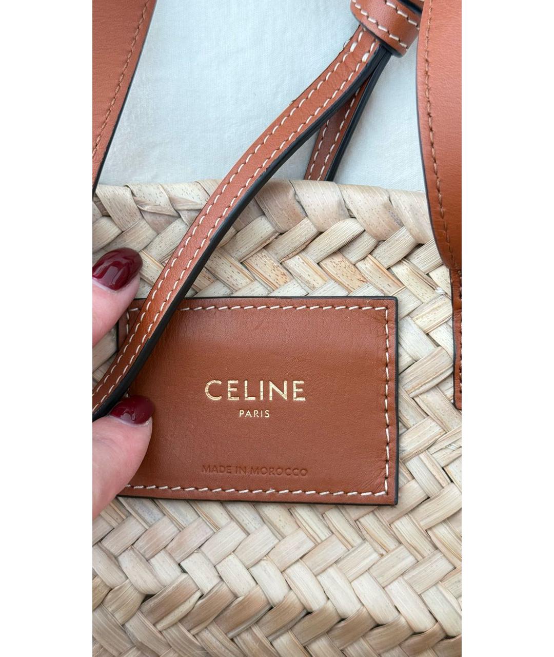 CELINE Бежевая пляжная сумка, фото 6