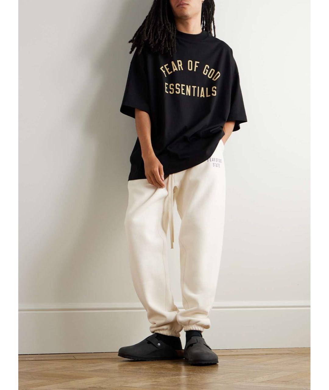 FEAR OF GOD ESSENTIALS Белые хлопковые повседневные брюки, фото 5