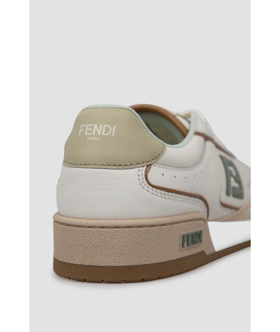 FENDI Белые кожаные кеды, фото 8