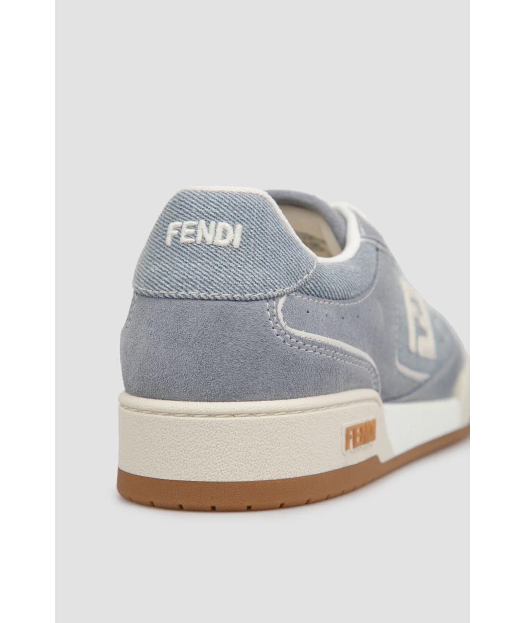 FENDI Голубые замшевые кеды, фото 6