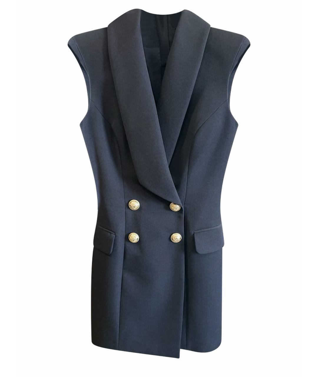 BALMAIN Черное шерстяное повседневное платье, фото 1