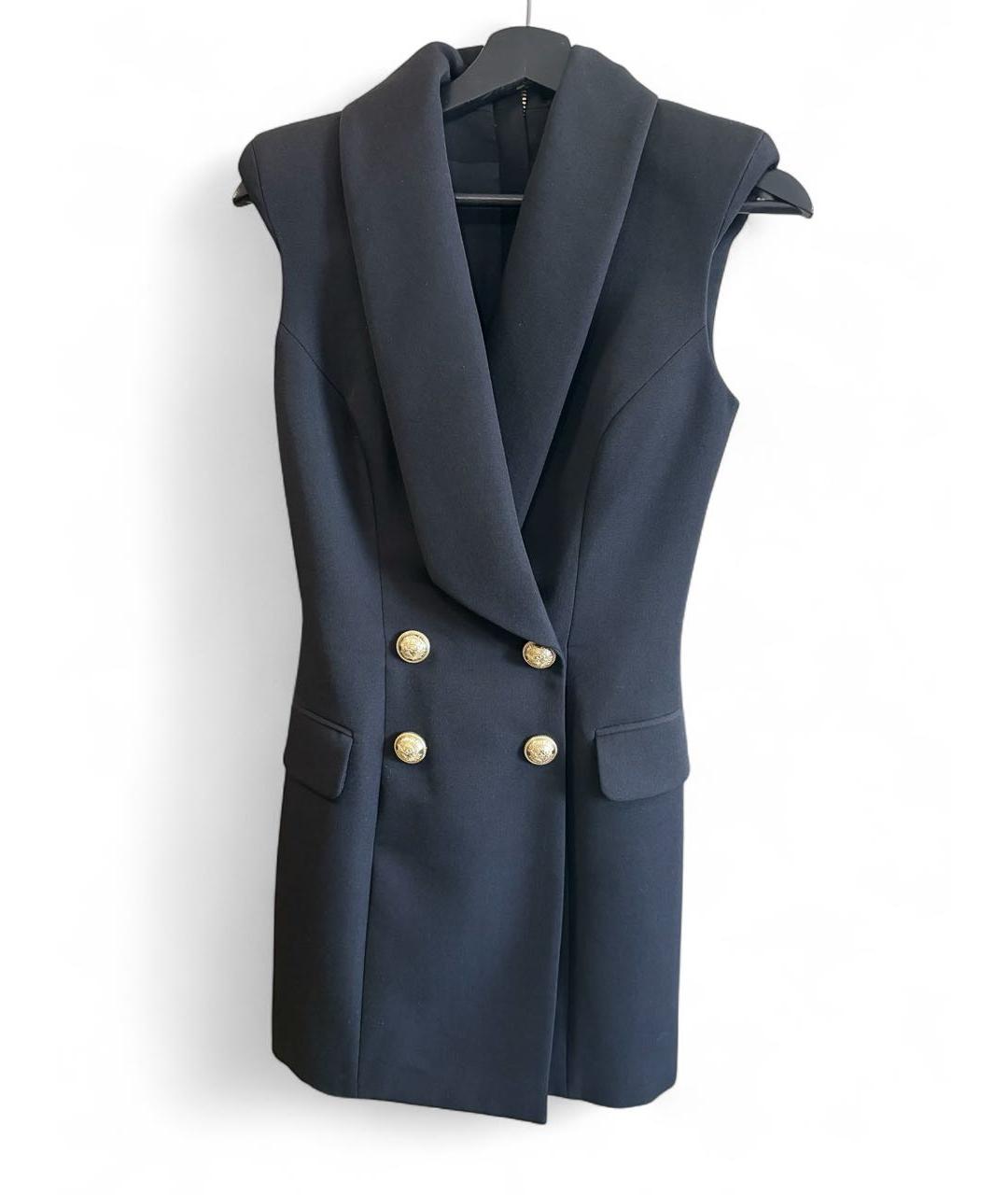 BALMAIN Черное шерстяное повседневное платье, фото 7