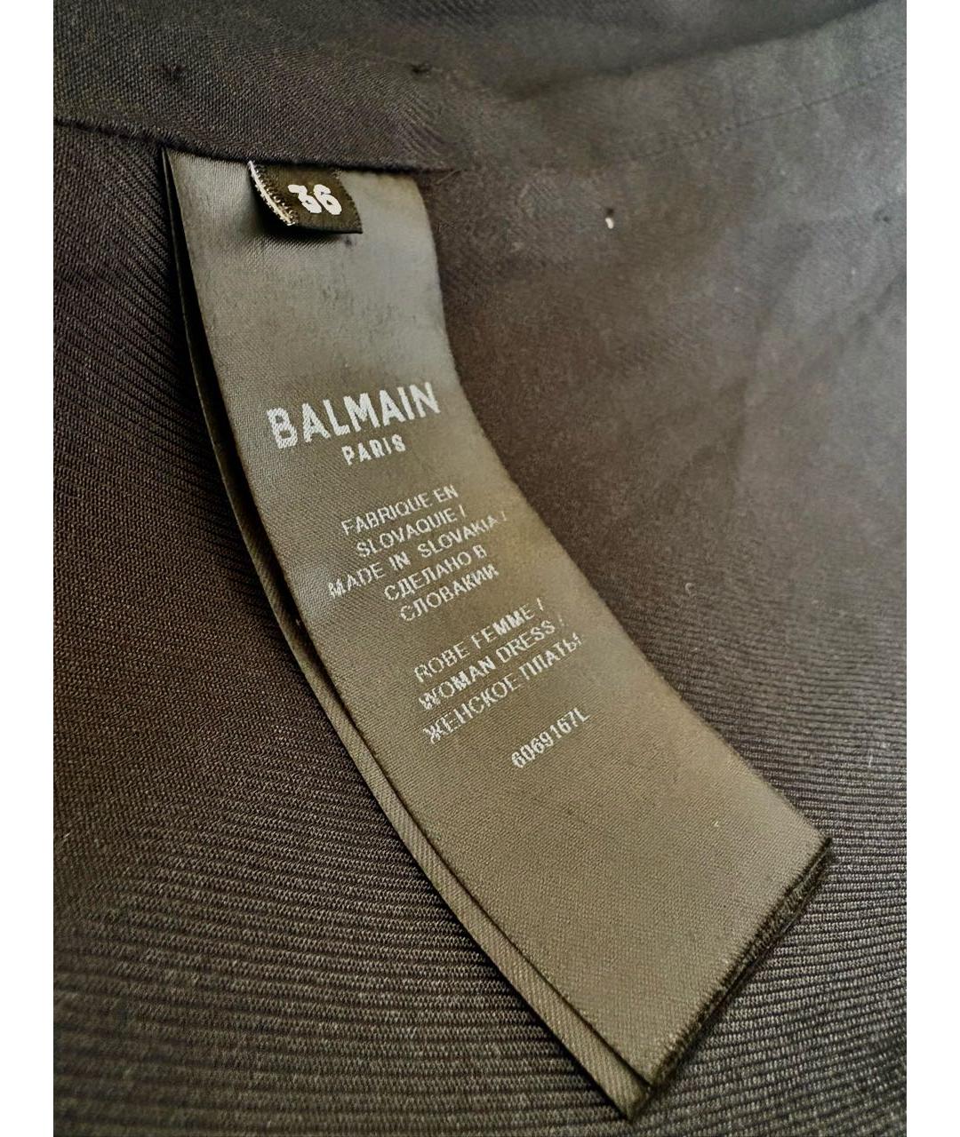 BALMAIN Черное шерстяное повседневное платье, фото 6