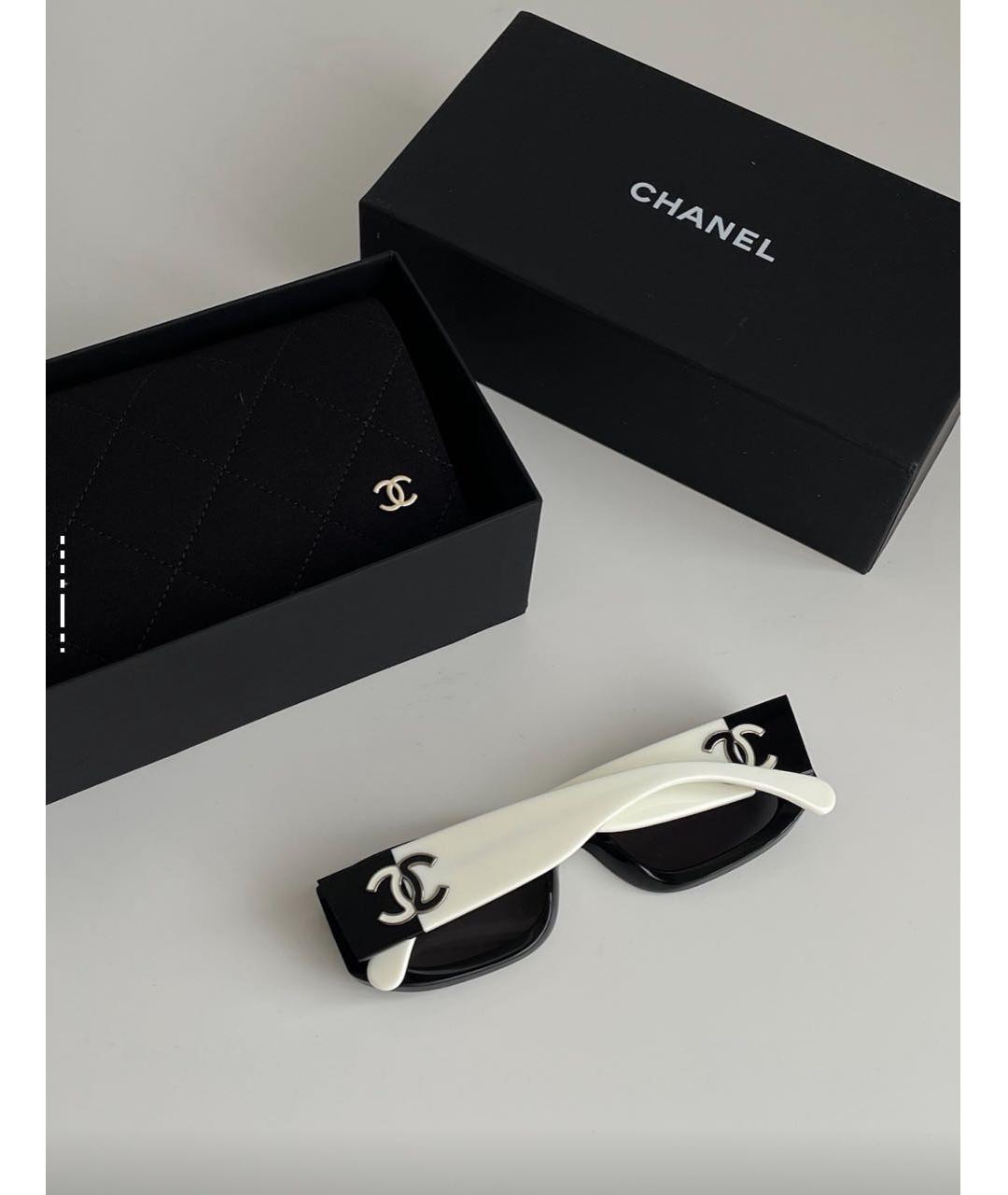 CHANEL Черные пластиковые солнцезащитные очки, фото 4