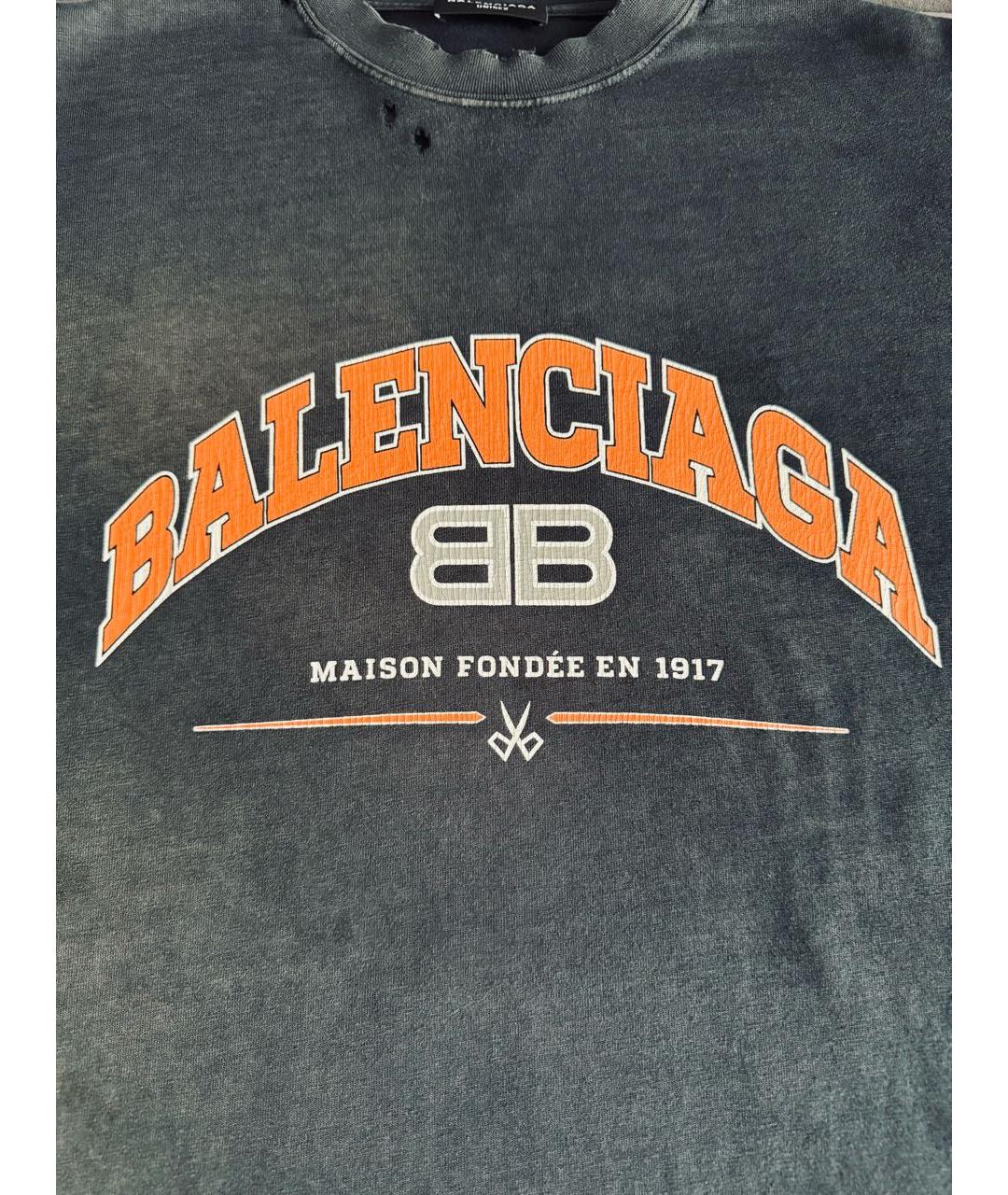 BALENCIAGA Черная хлопковая футболка, фото 3