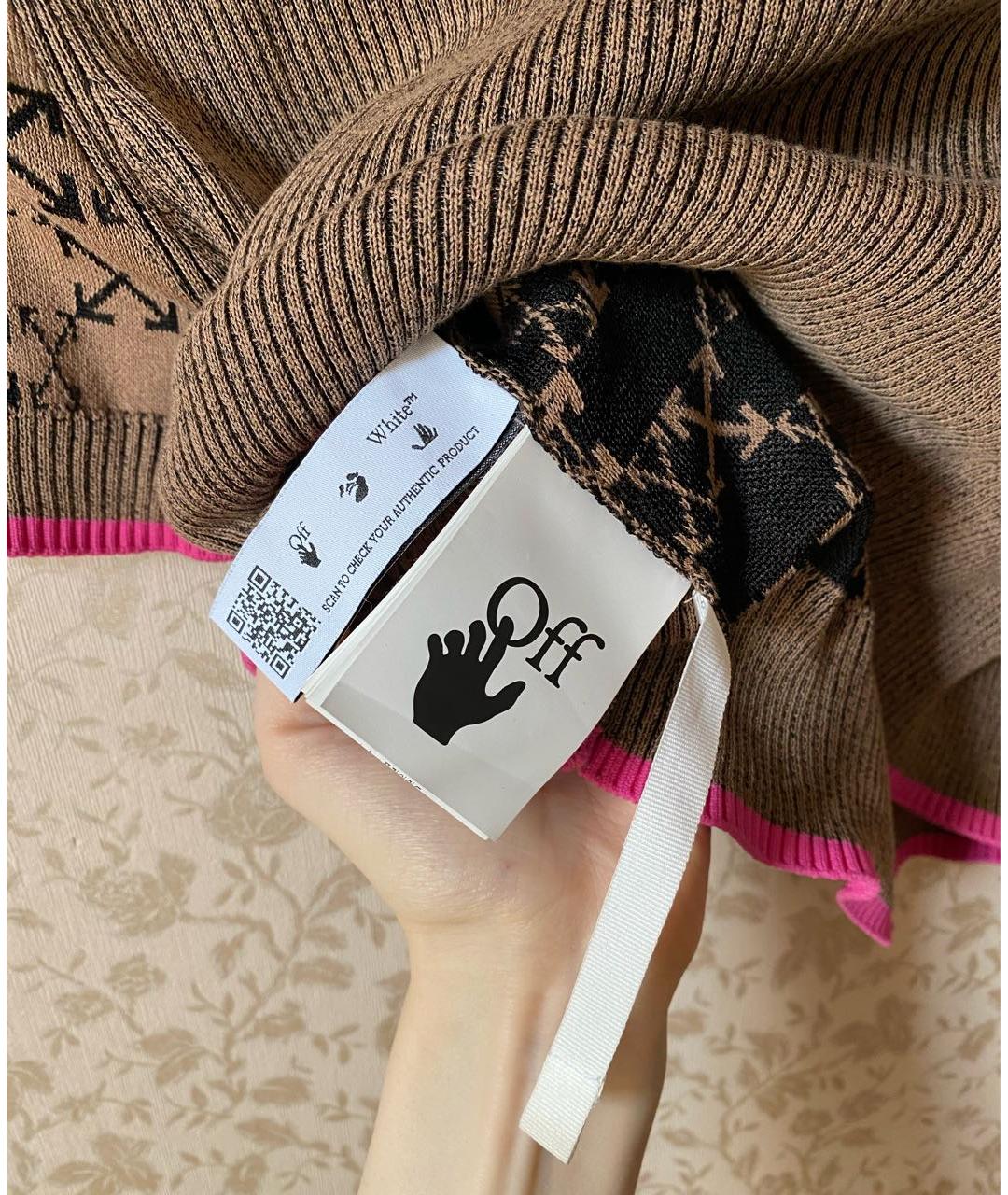 OFF-WHITE Коричневый хлопковый джемпер / свитер, фото 5