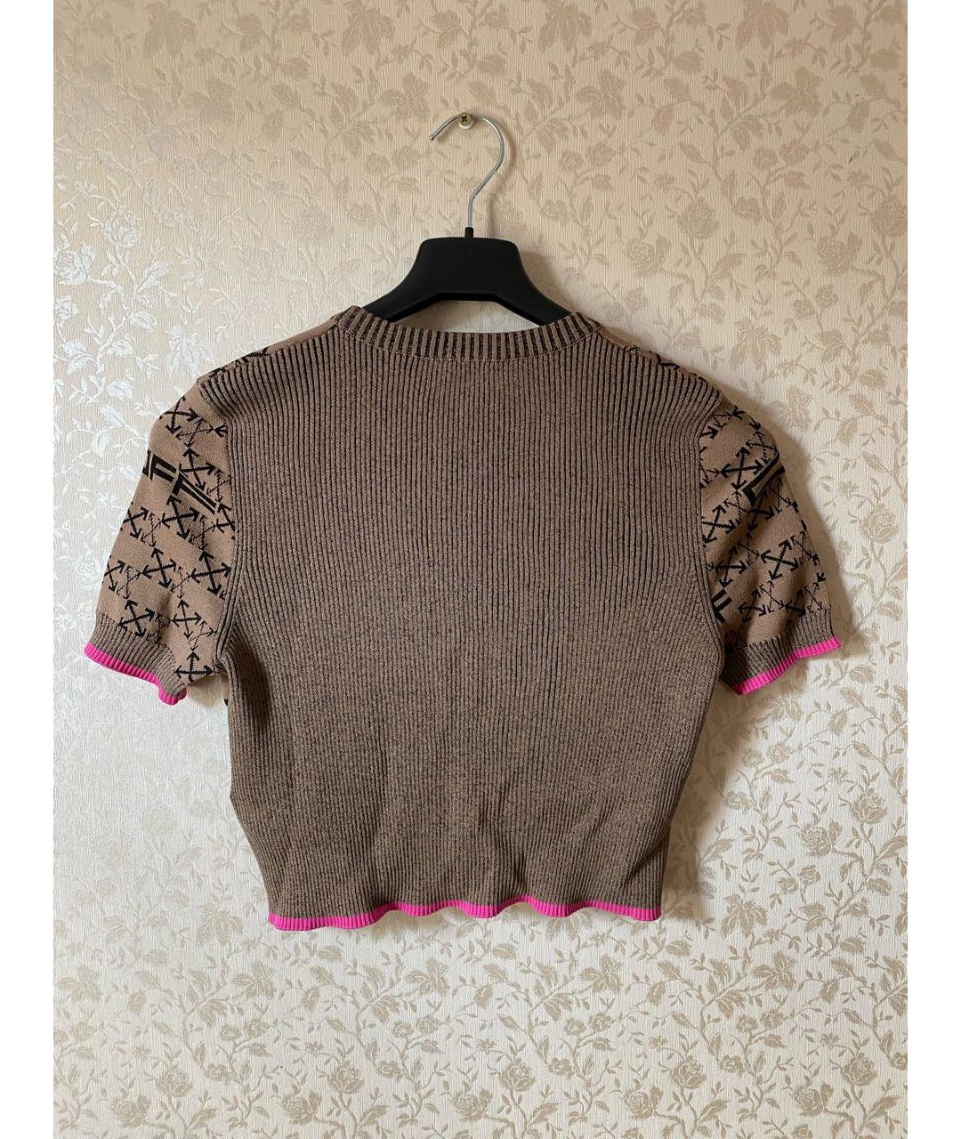 OFF-WHITE Коричневый хлопковый джемпер / свитер, фото 3