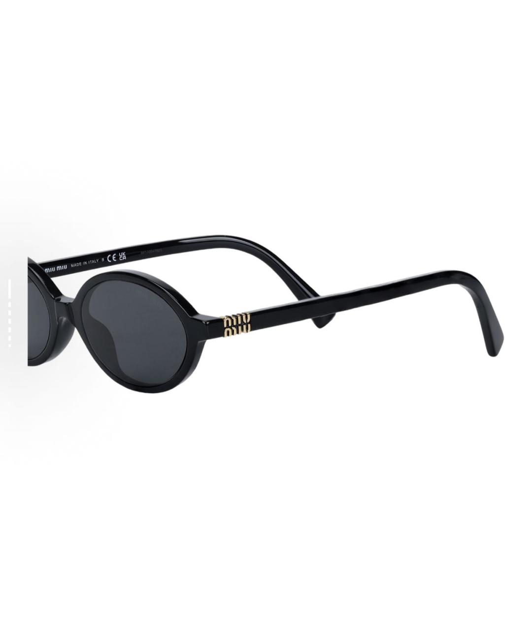 MIU MIU Черные пластиковые солнцезащитные очки, фото 4