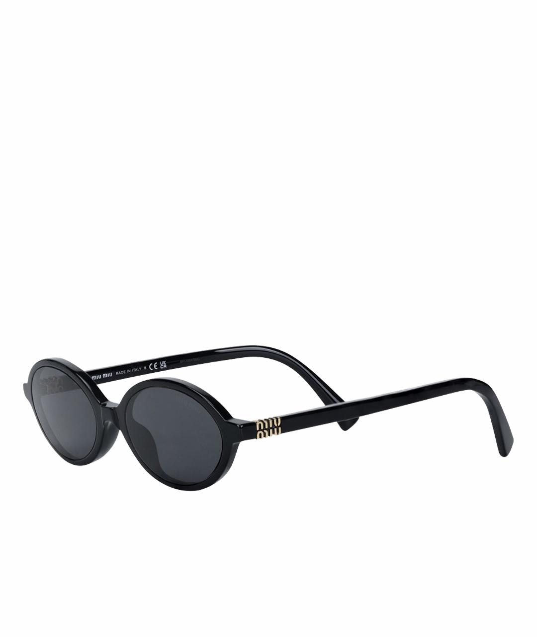 MIU MIU Черные пластиковые солнцезащитные очки, фото 1