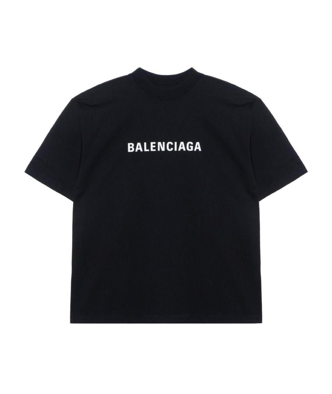 BALENCIAGA Черная хлопковая футболка, фото 1