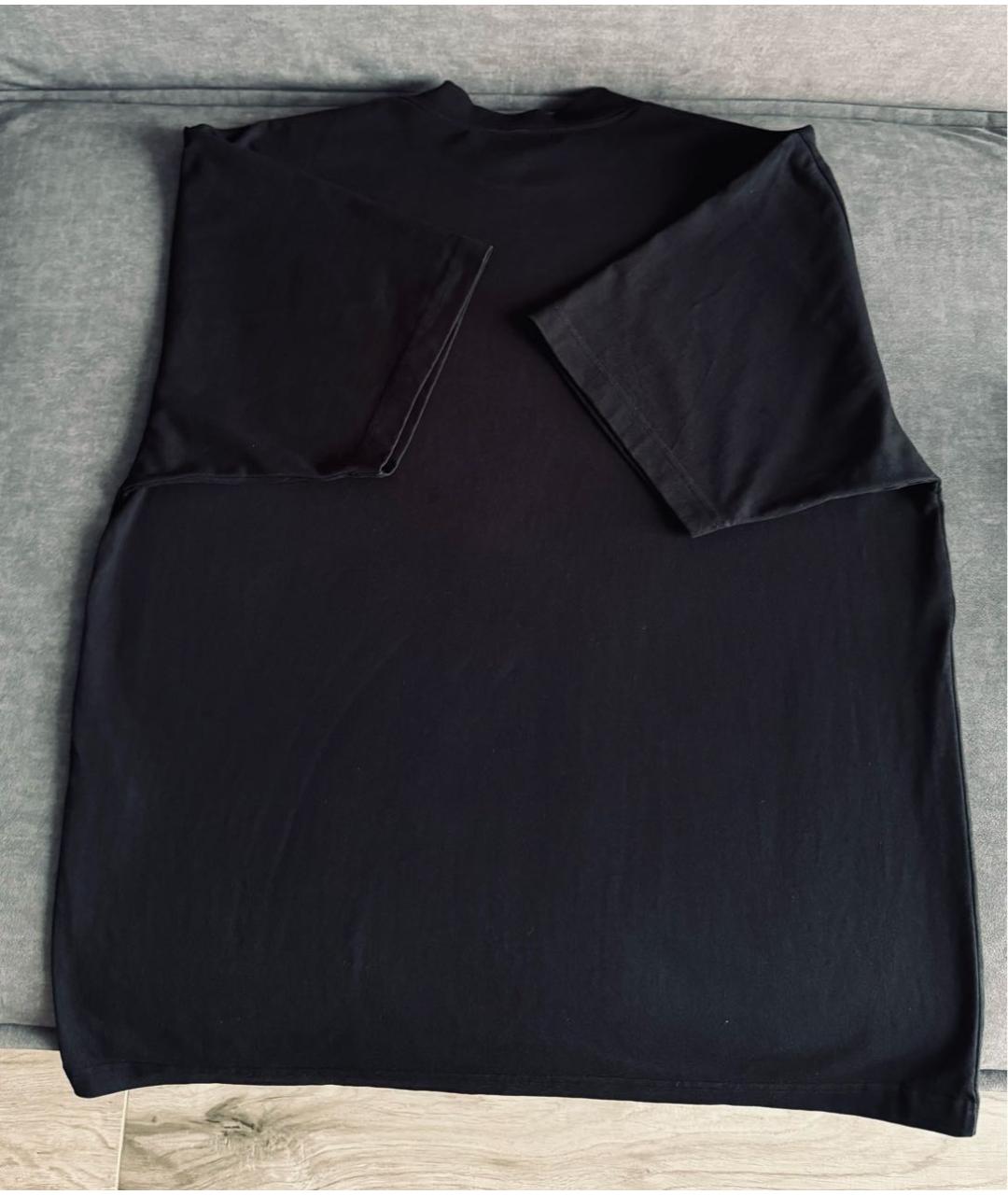 BALENCIAGA Черная хлопковая футболка, фото 3