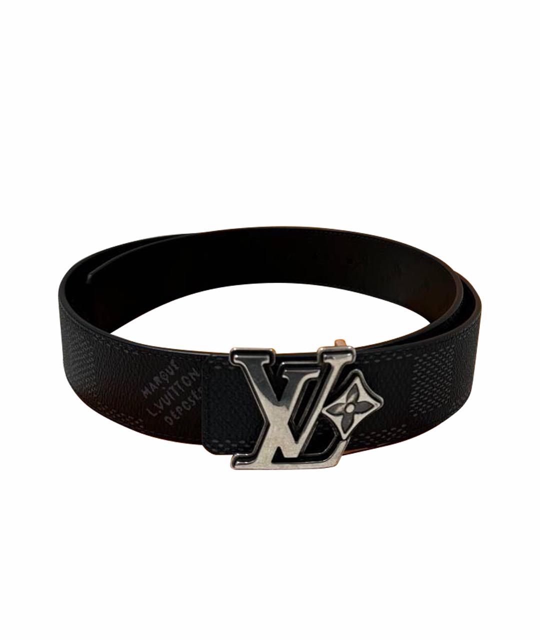 LOUIS VUITTON Черный кожаный ремень, фото 1