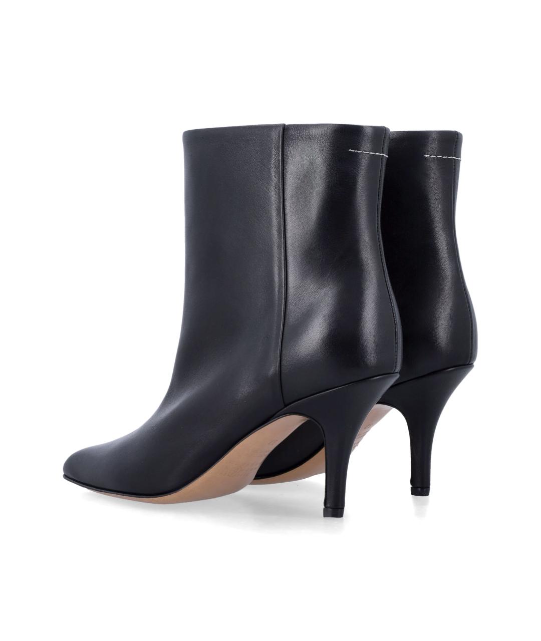 MM6 MAISON MARGIELA Черные кожаные ботильоны, фото 4