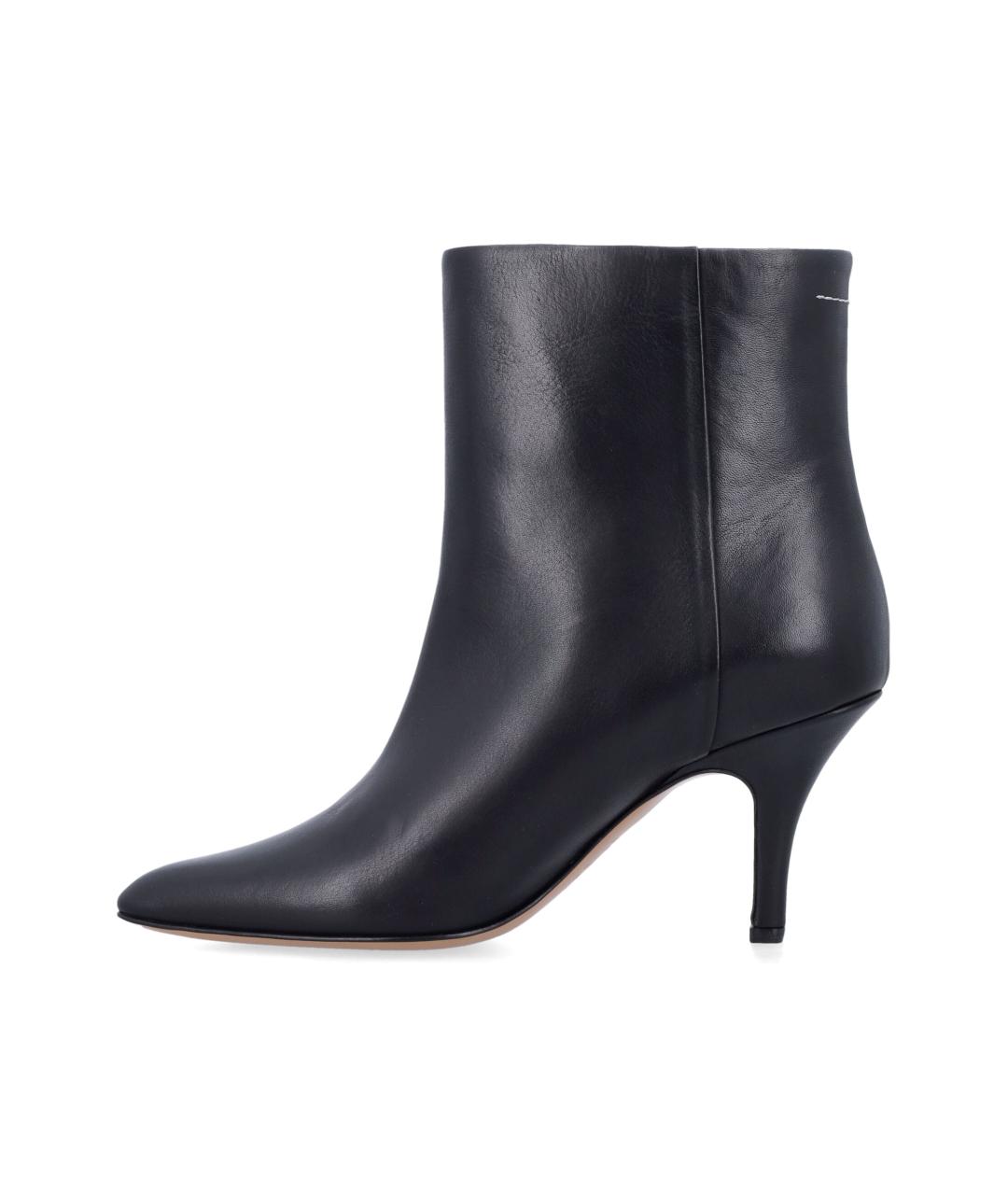 MM6 MAISON MARGIELA Черные кожаные ботильоны, фото 3