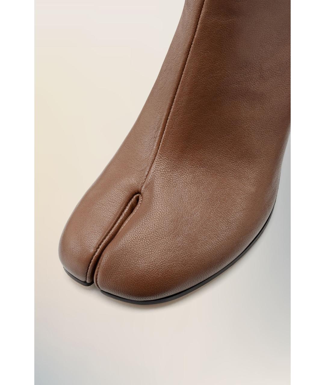 MAISON MARGIELA Коричневые кожаные ботильоны, фото 5