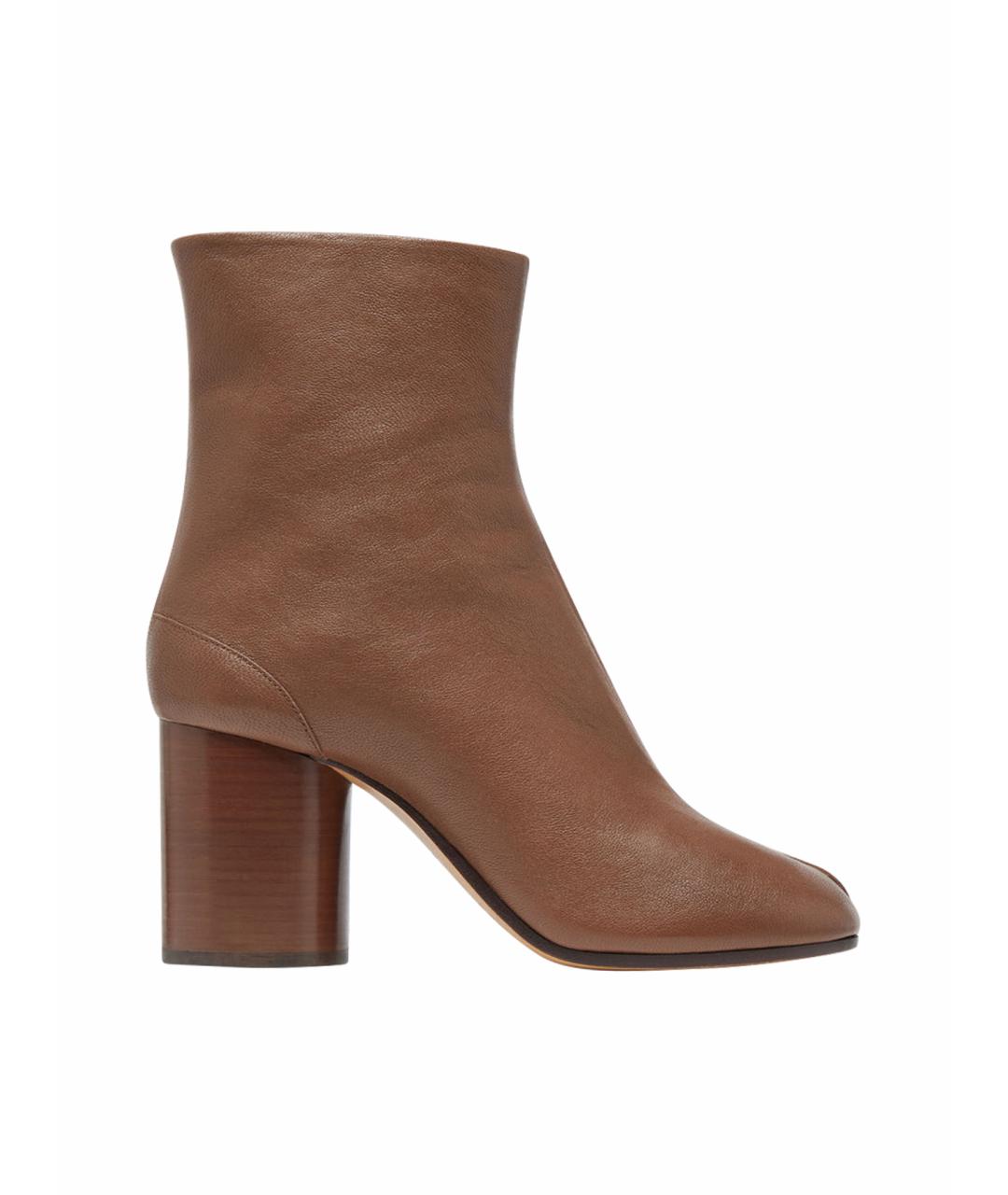 MAISON MARGIELA Коричневые кожаные ботильоны, фото 6