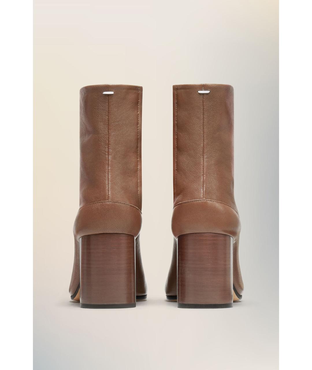 MAISON MARGIELA Коричневые кожаные ботильоны, фото 4