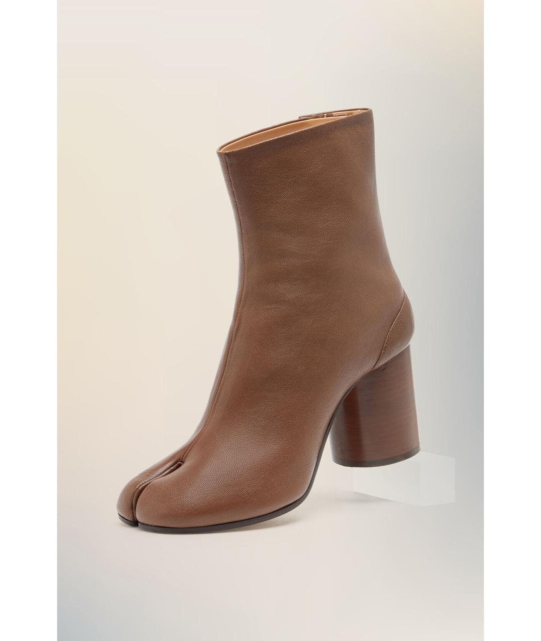 MAISON MARGIELA Коричневые кожаные ботильоны, фото 2