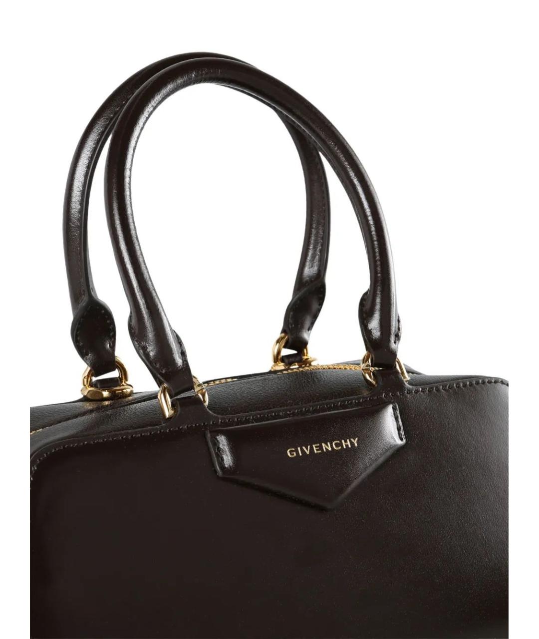 GIVENCHY Коричневая кожаная сумка с короткими ручками, фото 3
