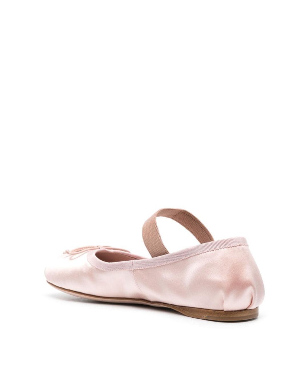 MIU MIU Розовые текстильные балетки, фото 3