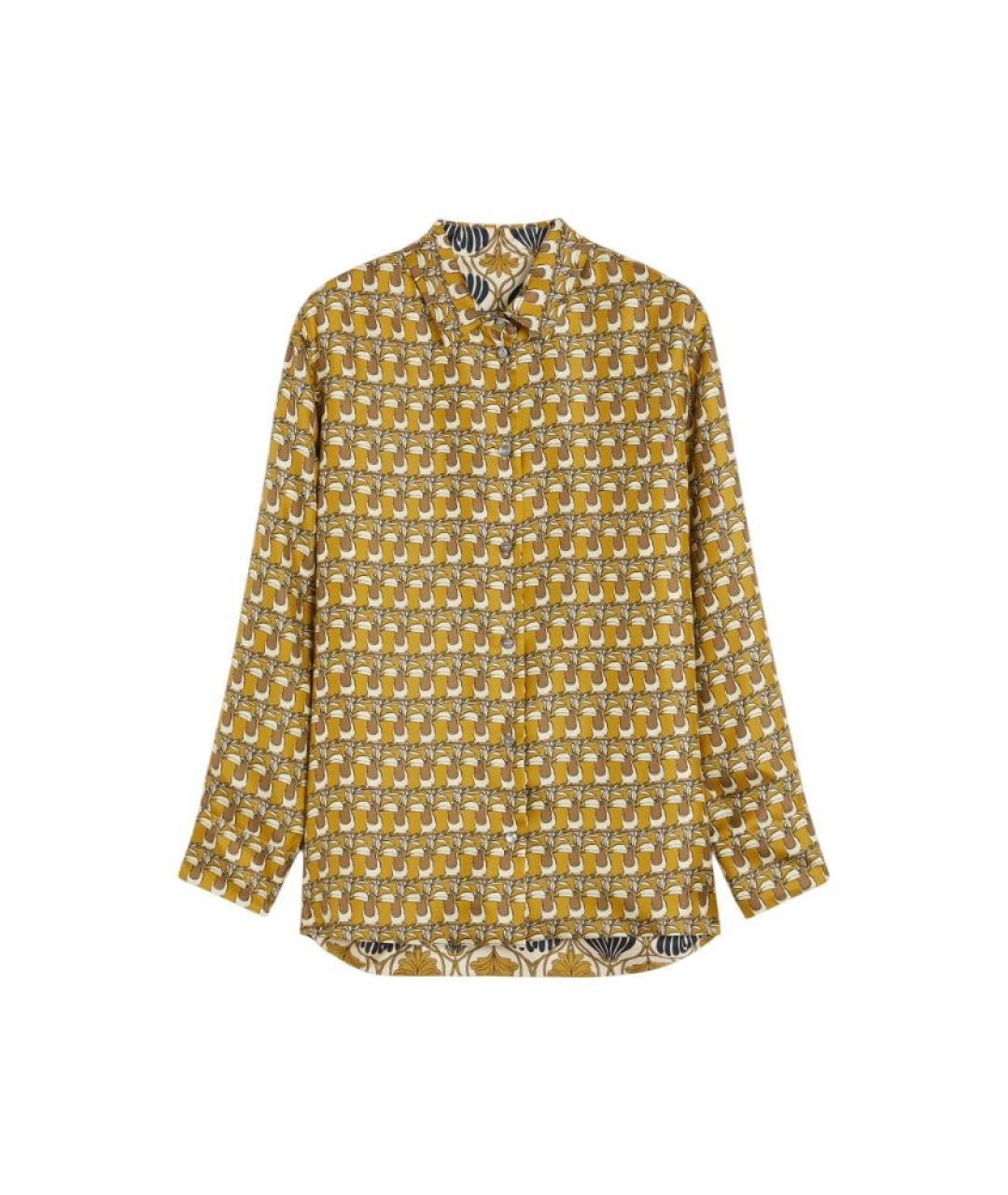 'S MAX MARA Желтая шелковая рубашка, фото 1