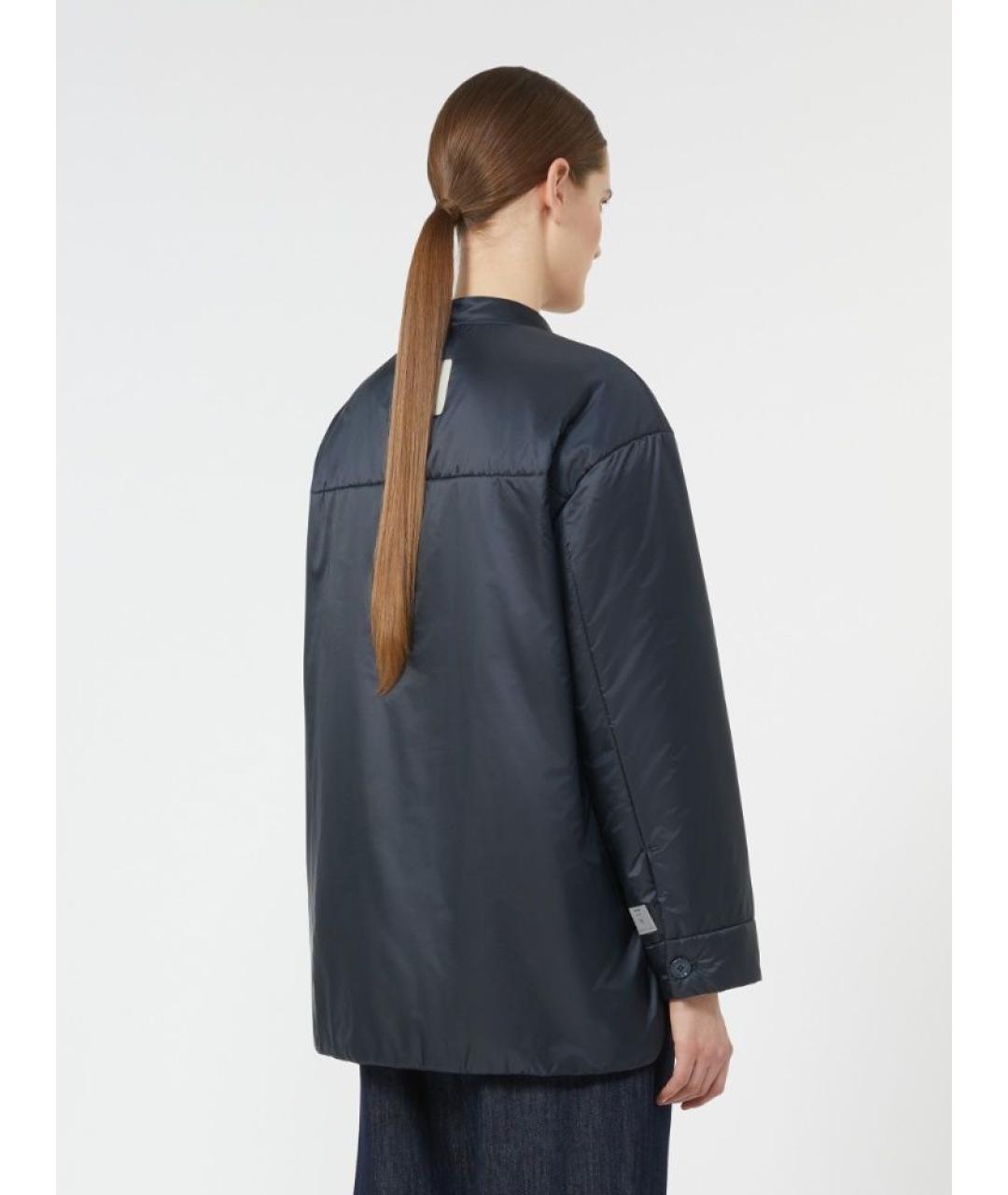 MAX MARA Темно-синяя полиэстеровая куртка, фото 3