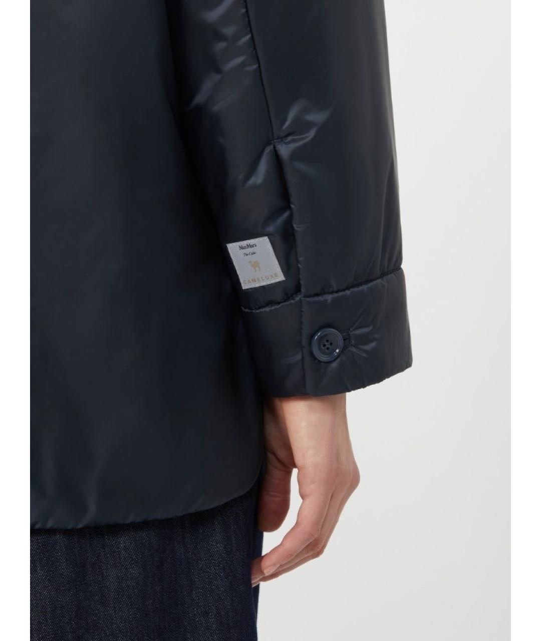 MAX MARA Темно-синяя полиэстеровая куртка, фото 5