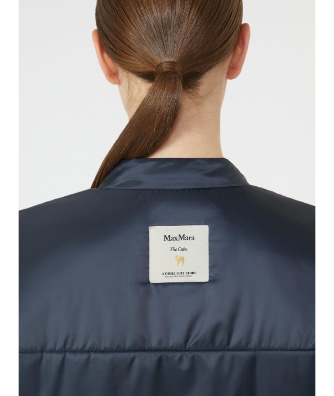 MAX MARA Темно-синяя полиэстеровая куртка, фото 4