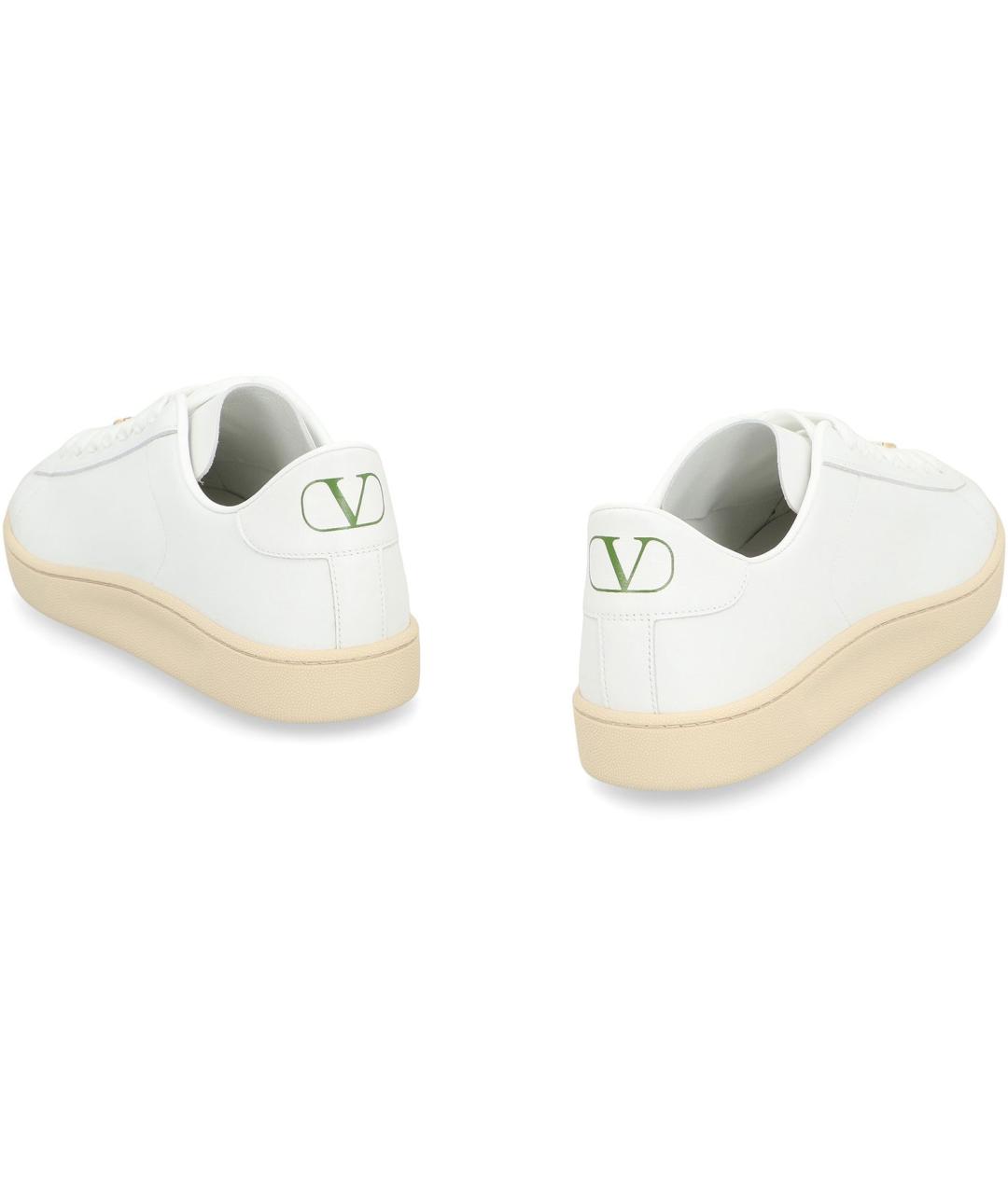 VALENTINO Белые кожаные низкие кроссовки / кеды, фото 4