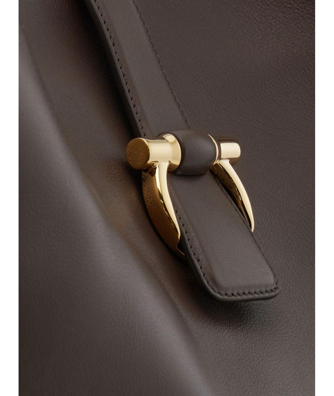FERRAGAMO Серая кожаная сумка тоут, фото 3