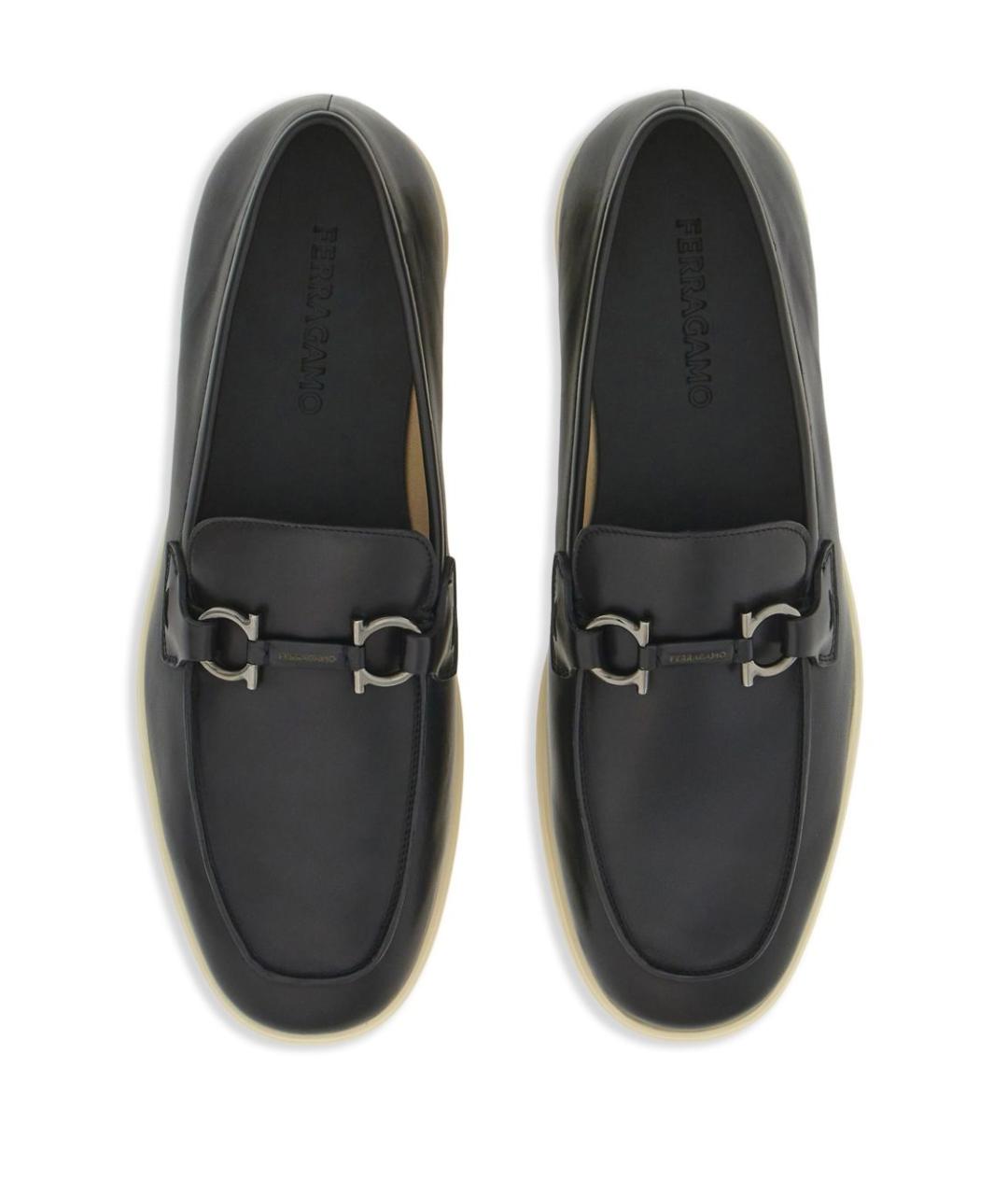 FERRAGAMO Черные кожаные лоферы, фото 2