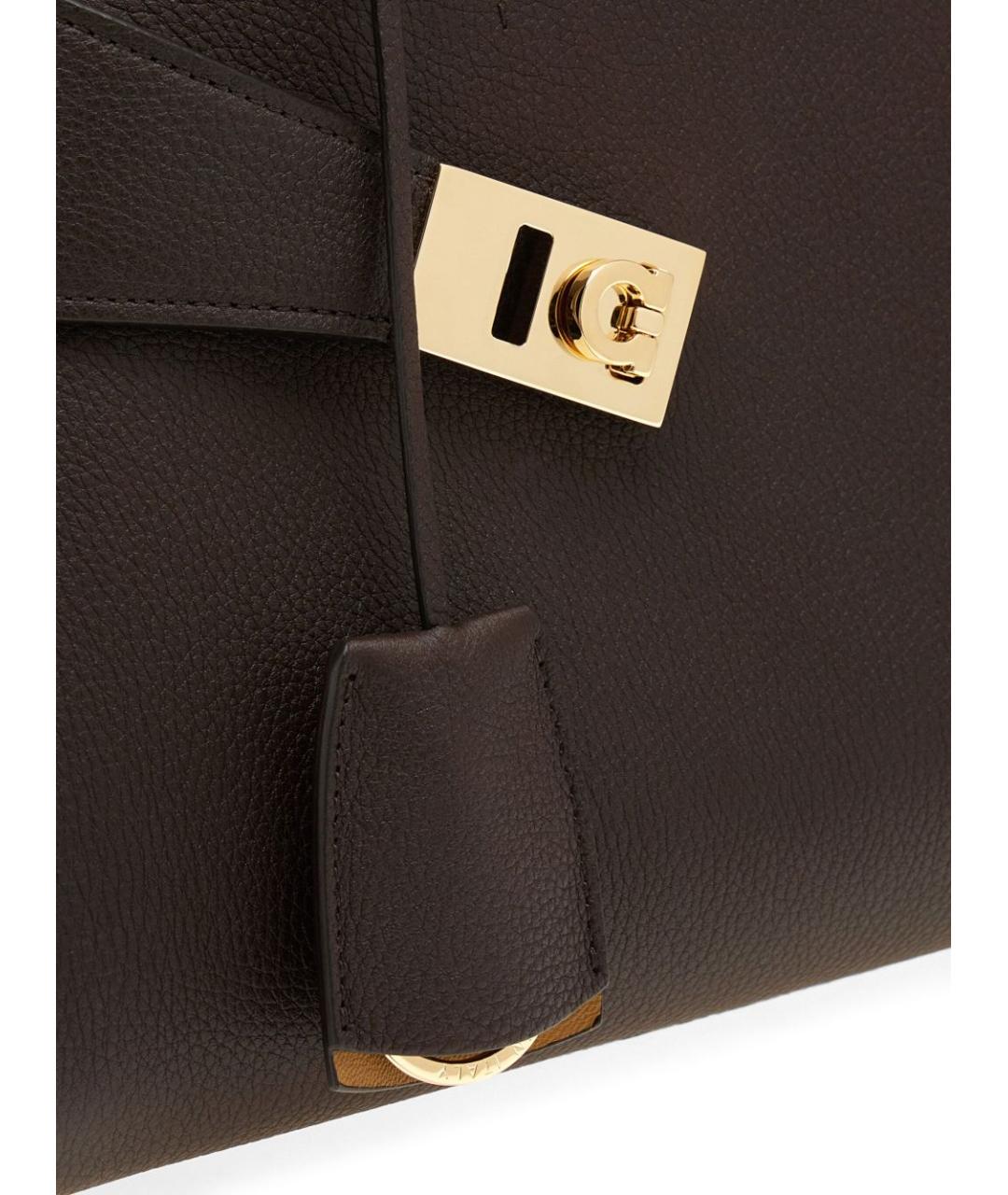 FERRAGAMO Коричневая кожаная сумка тоут, фото 4