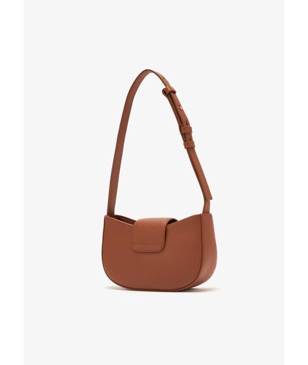 FERRAGAMO Коричневая кожаная сумка через плечо, фото 3