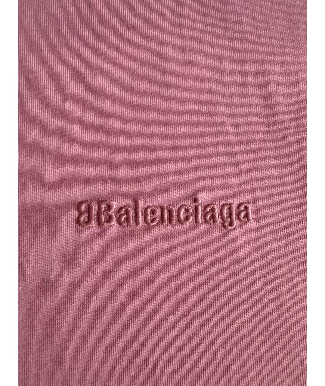 BALENCIAGA Розовая хлопковая футболка, фото 3