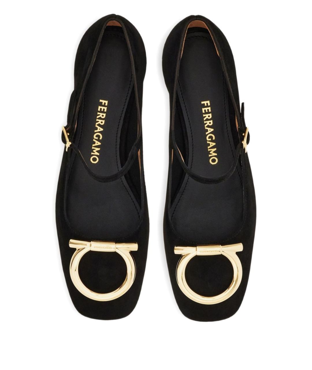 FERRAGAMO Черные замшевые сандалии, фото 2