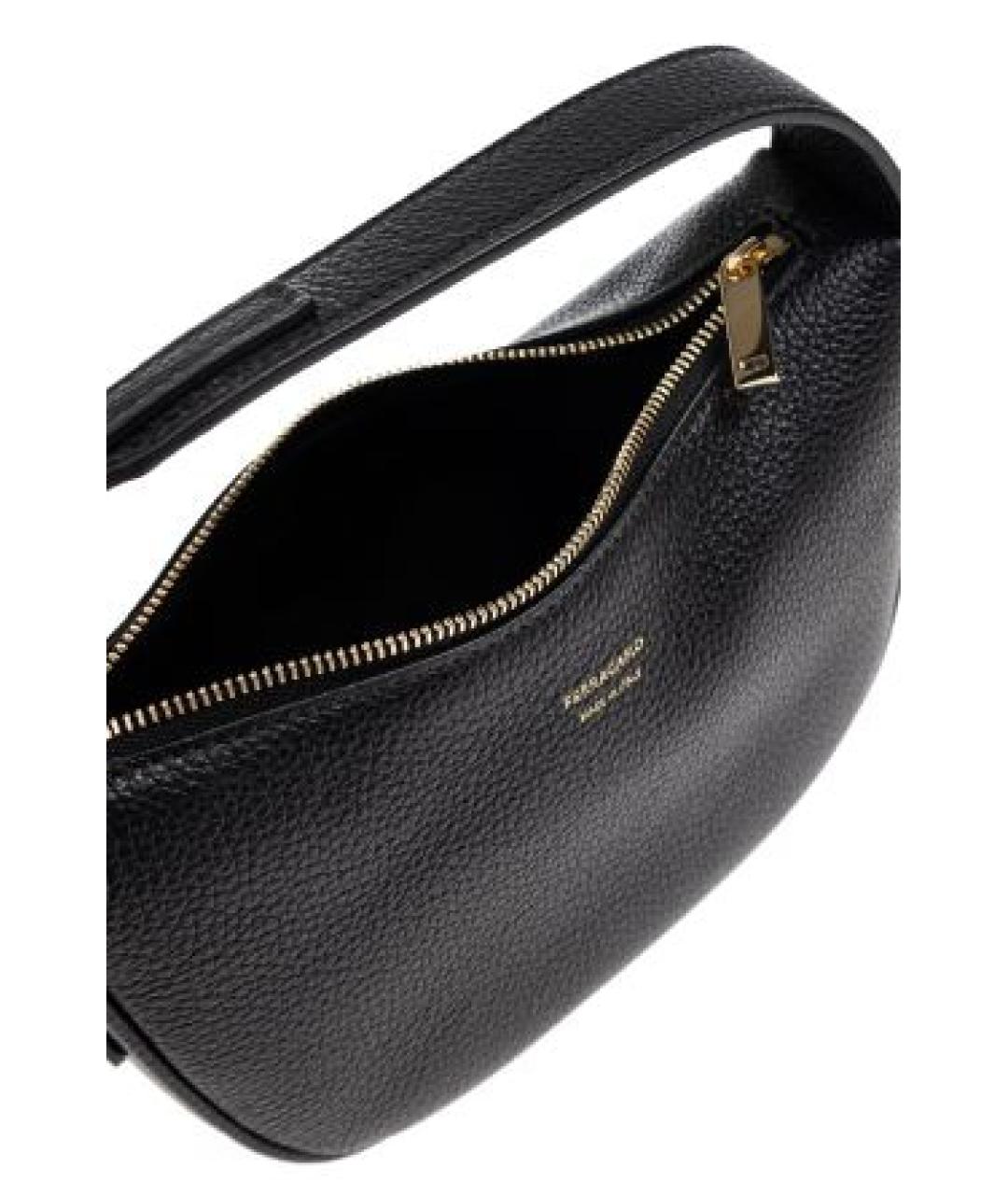 FERRAGAMO Черная кожаная сумка через плечо, фото 4