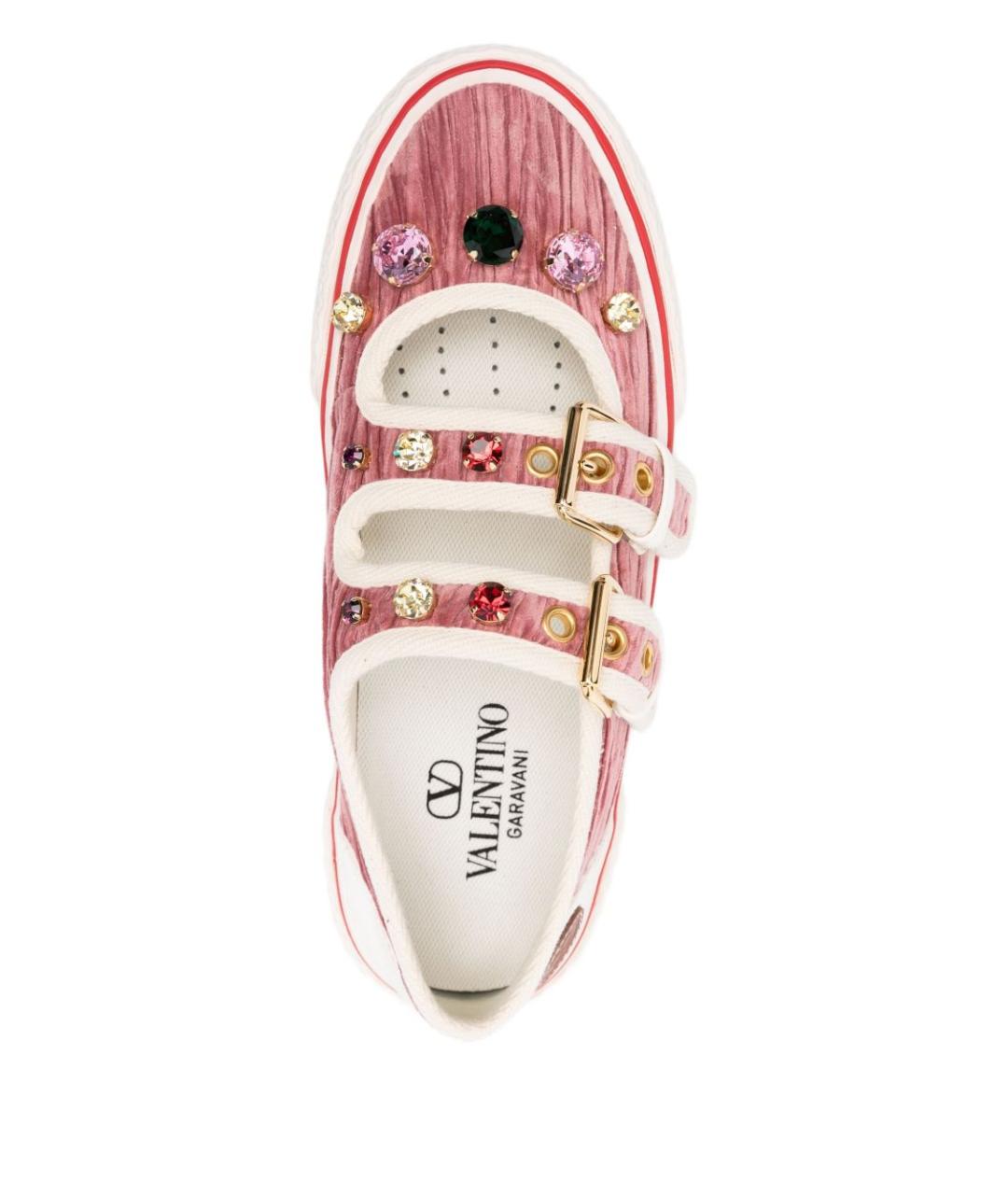 VALENTINO Розовые бархатные слипоны, фото 4