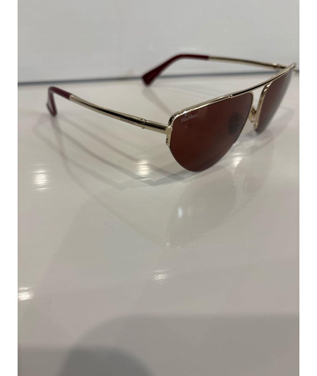 MAX MARA Красные металлические солнцезащитные очки, фото 3