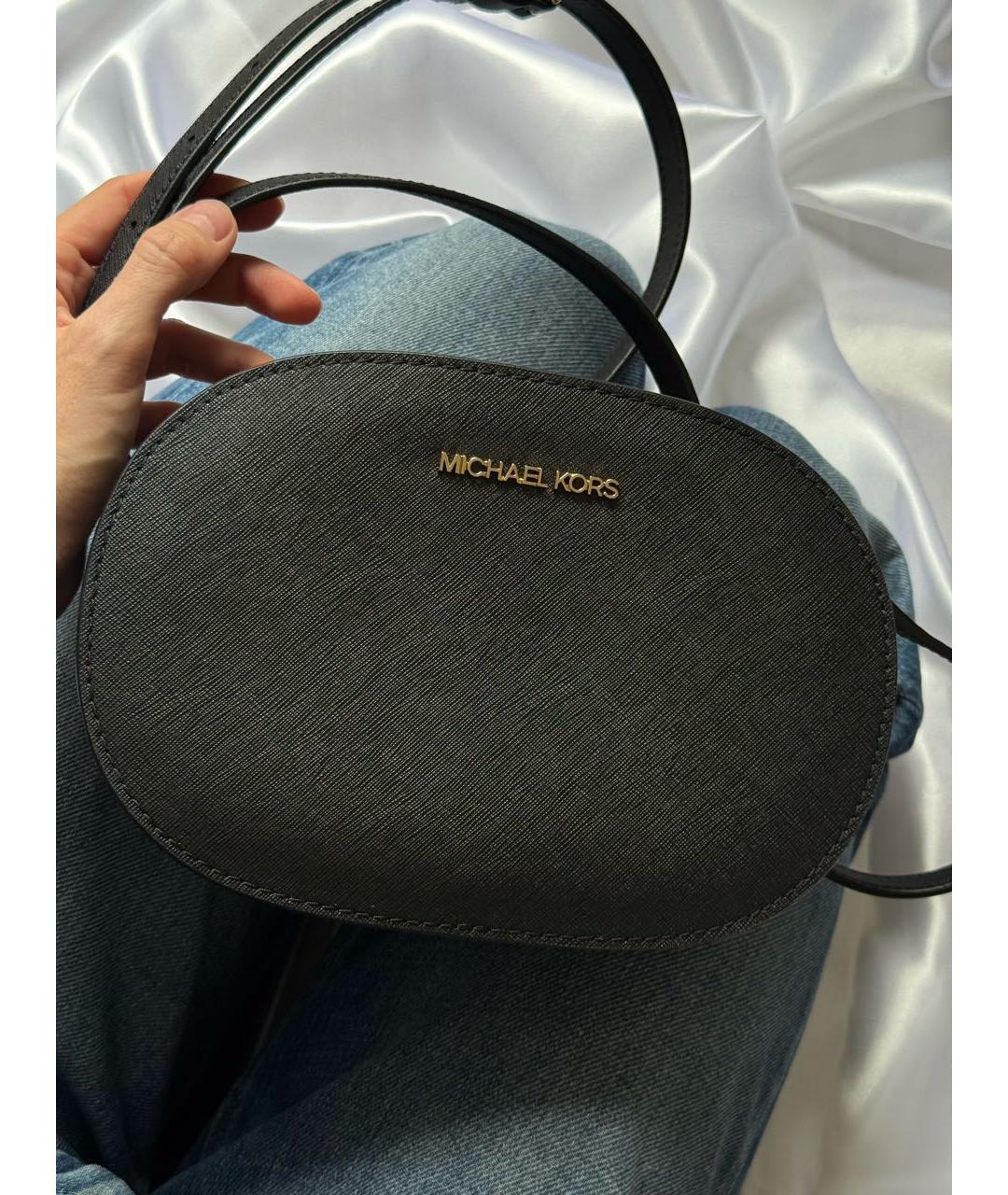 MICHAEL KORS Черная кожаная сумка через плечо, фото 7