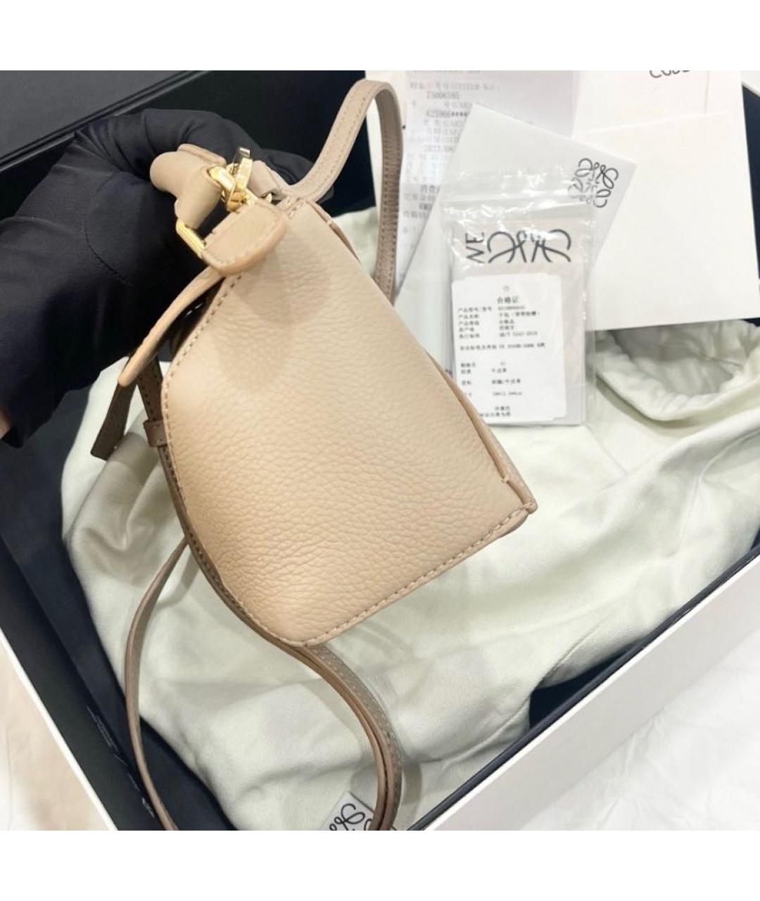 LOEWE Бежевая кожаная сумка через плечо, фото 4