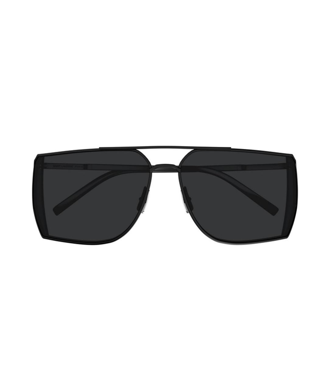 SAINT LAURENT Черные металлические солнцезащитные очки, фото 2
