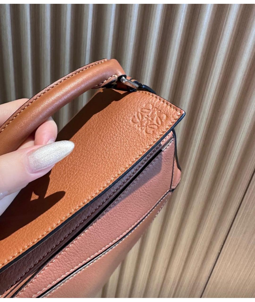 LOEWE Коричневая кожаная сумка через плечо, фото 2