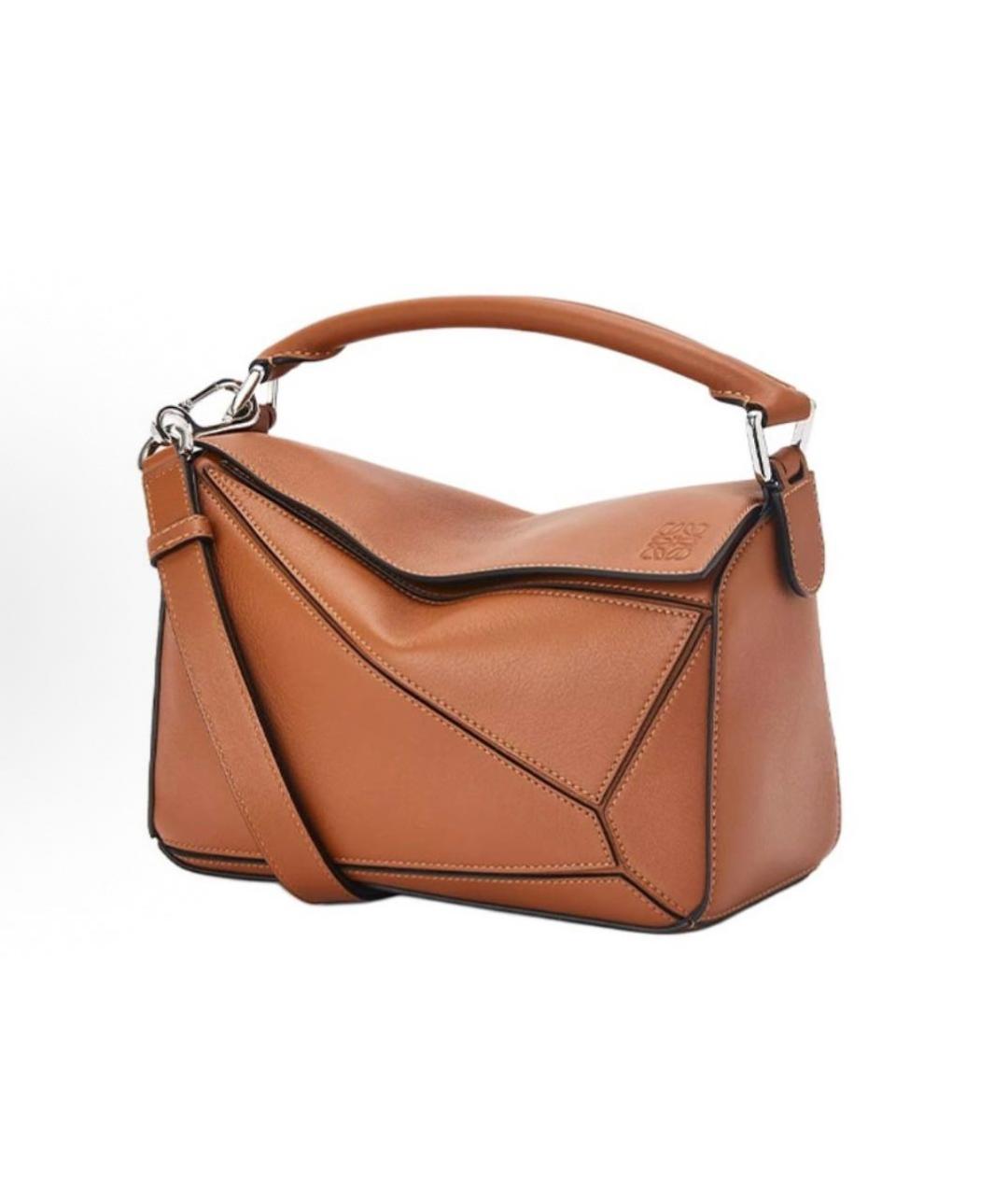 LOEWE Коричневая кожаная сумка через плечо, фото 5