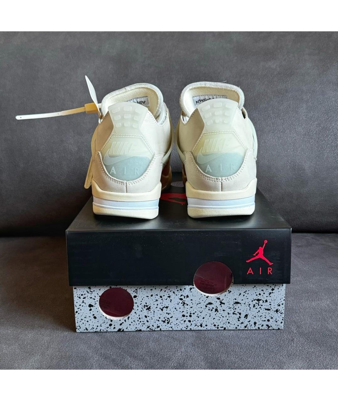 NIKE X OFF-WHITE Бежевые кожаные кроссовки, фото 3