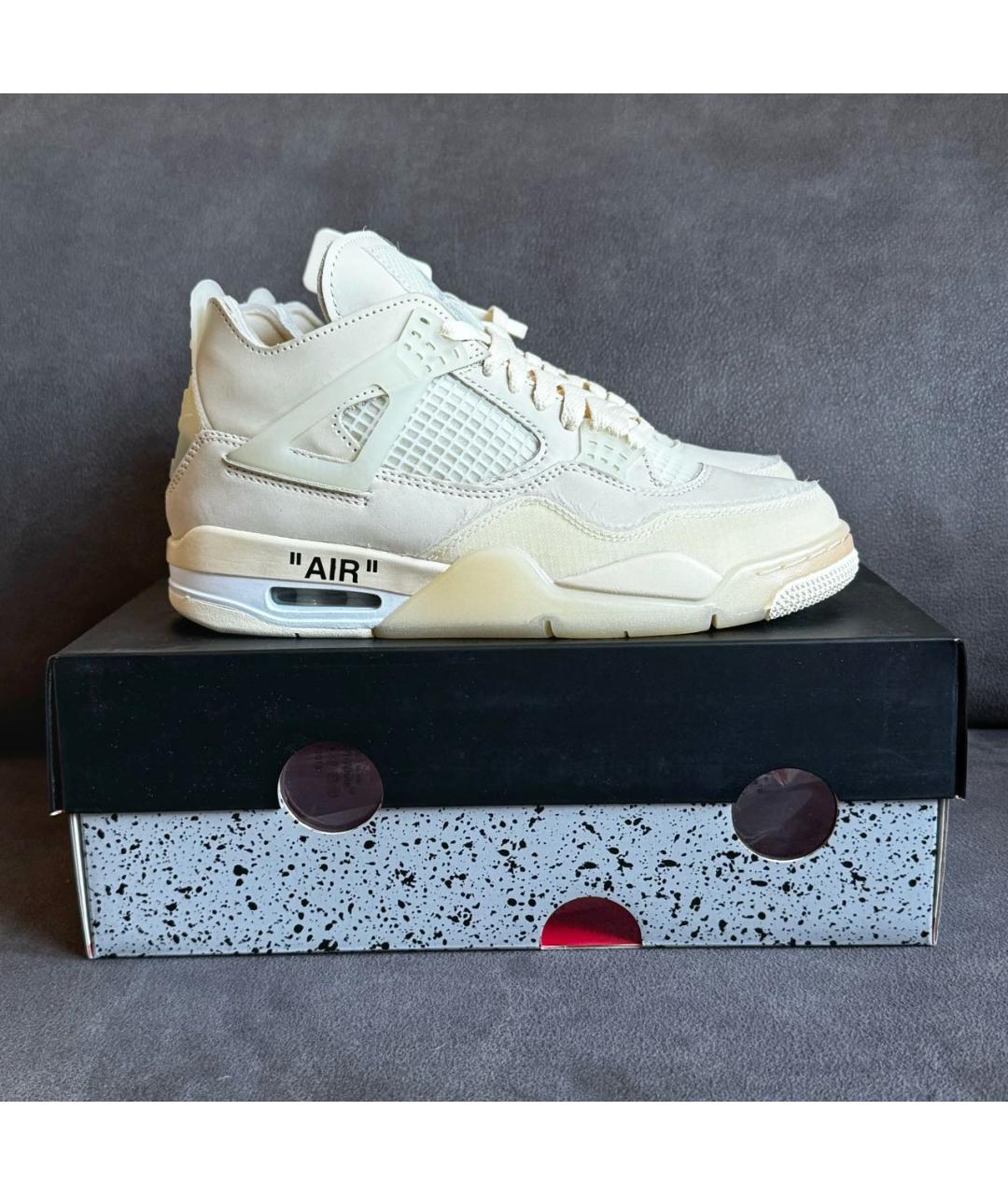NIKE X OFF-WHITE Бежевые кожаные кроссовки, фото 4