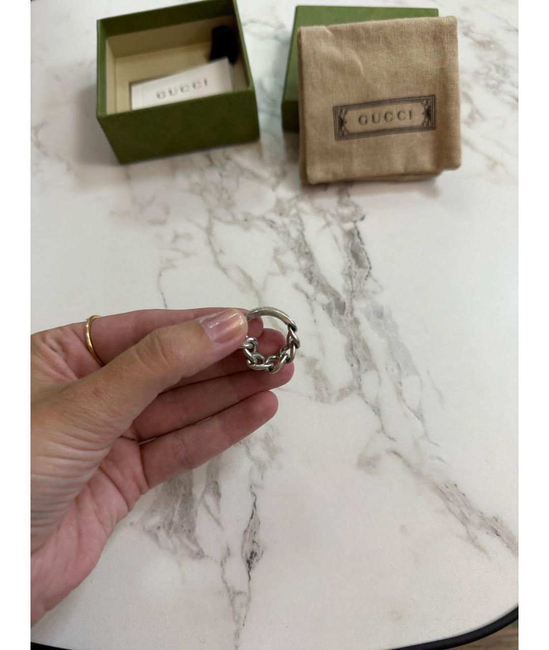 GUCCI Серебряное серебряное кольцо, фото 3