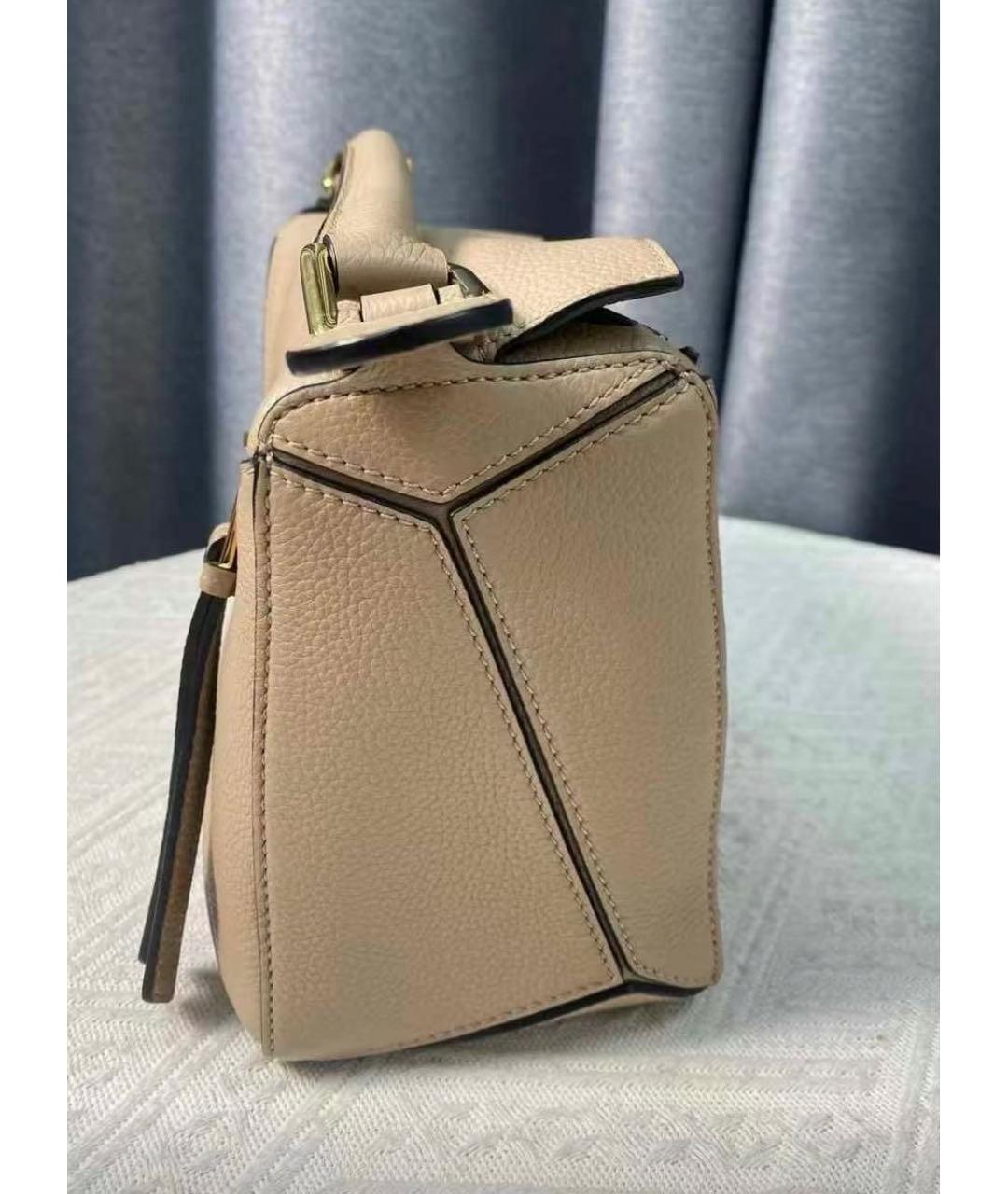 LOEWE Бежевая кожаная сумка через плечо, фото 4