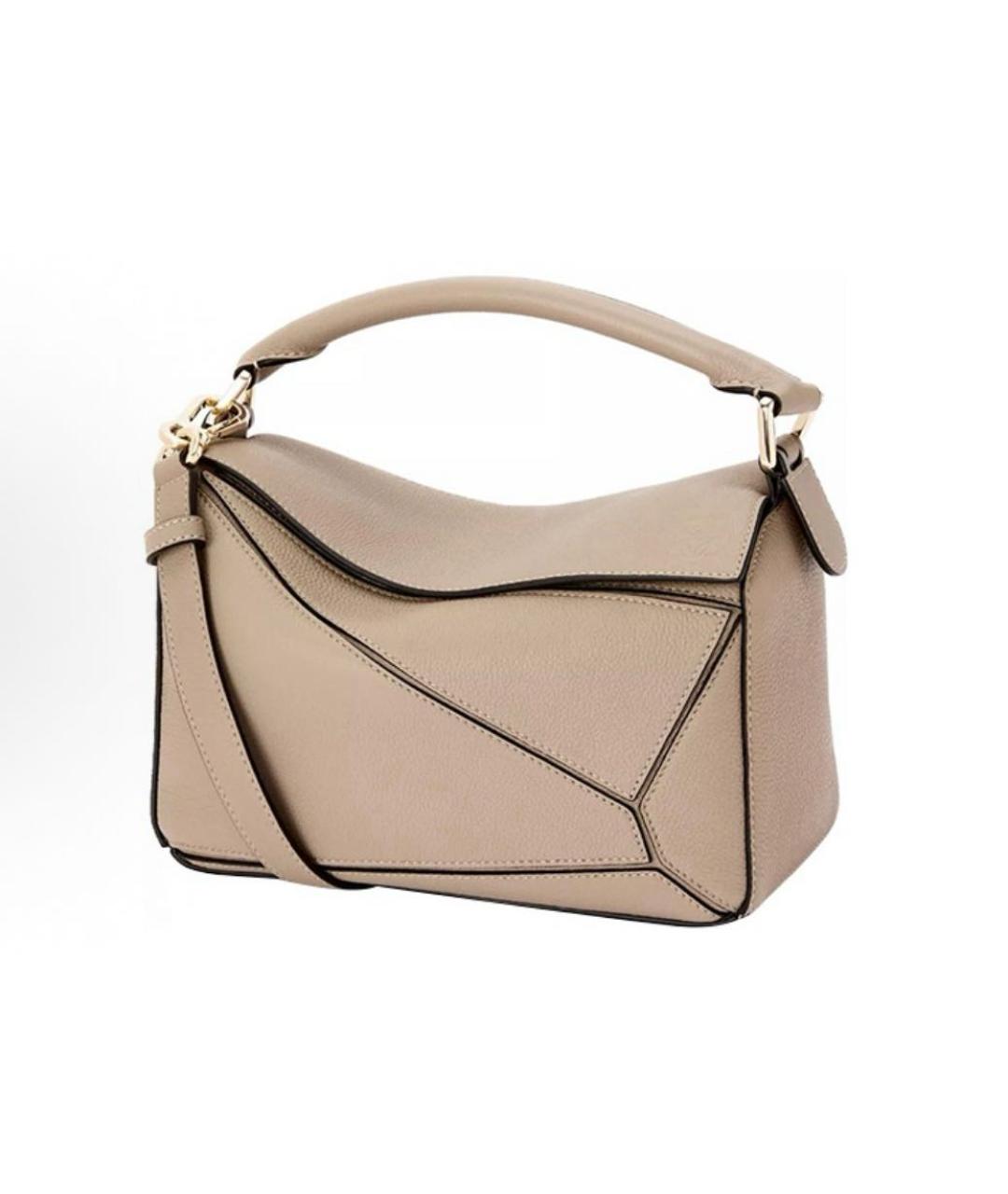 LOEWE Бежевая кожаная сумка через плечо, фото 5